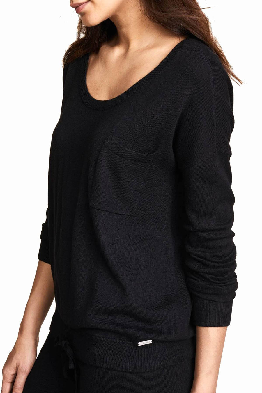 Calvin Klein Sleepwear Black Pure-Knits Long-Sleeve Lounge Top