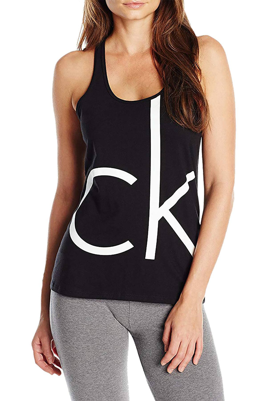 Calvin Klein Sleepwear Black Racerback Logo Tank Top