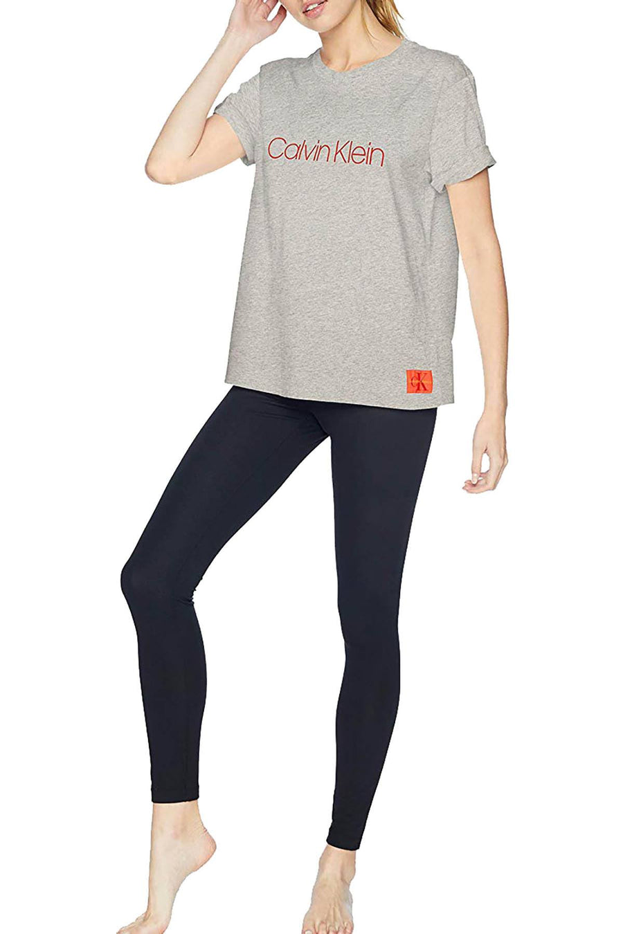 Calvin Klein Sleepwear Heather Grey Monogram Lounge Crew Tee