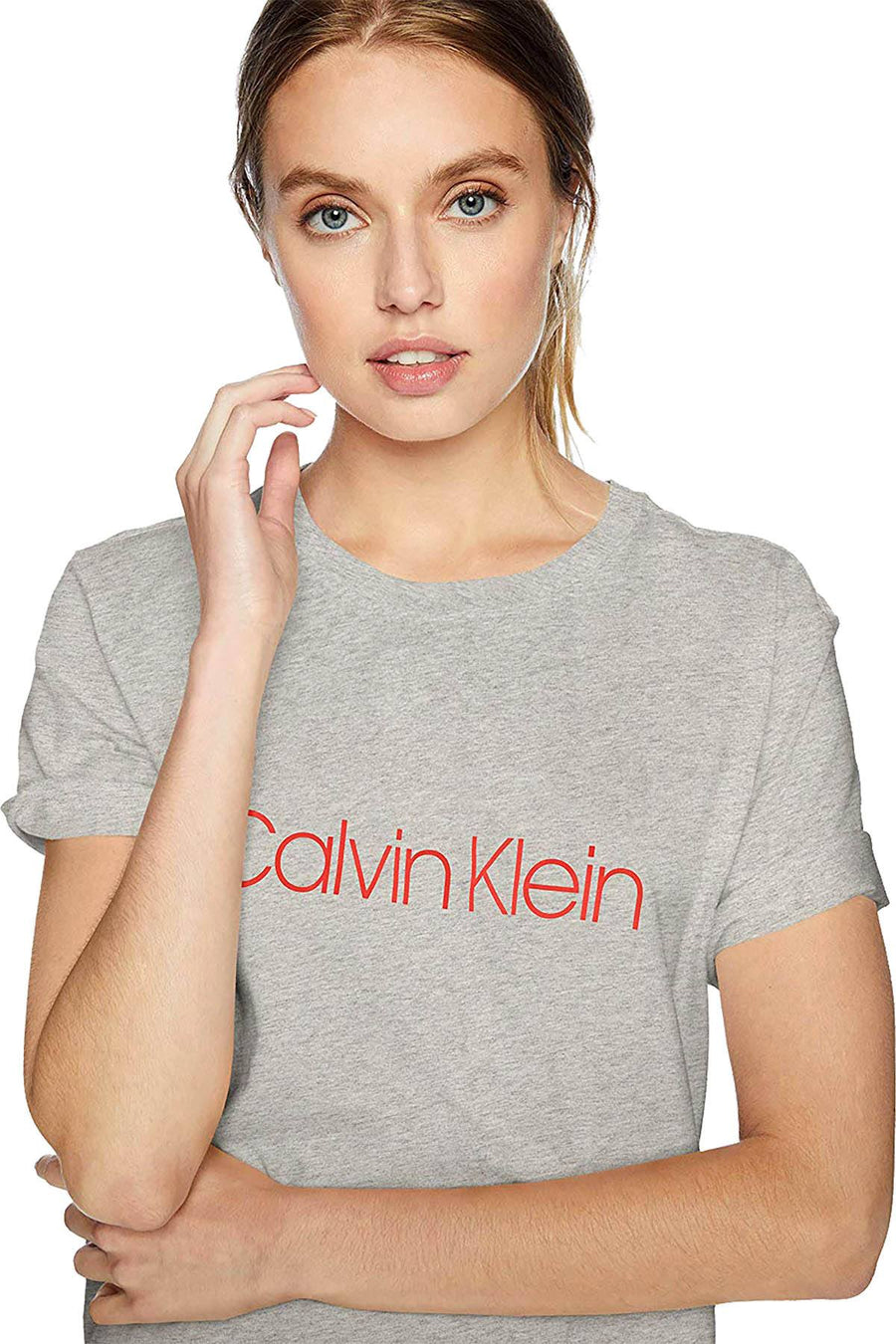 Calvin Klein Sleepwear Heather Grey Monogram Lounge Crew Tee