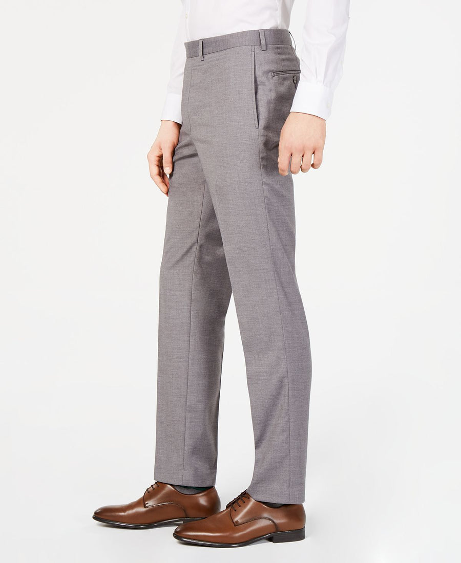 Calvin Klein Slim-fit Performance Stretch Wrinkle-resistant Dress Pants Light Grey