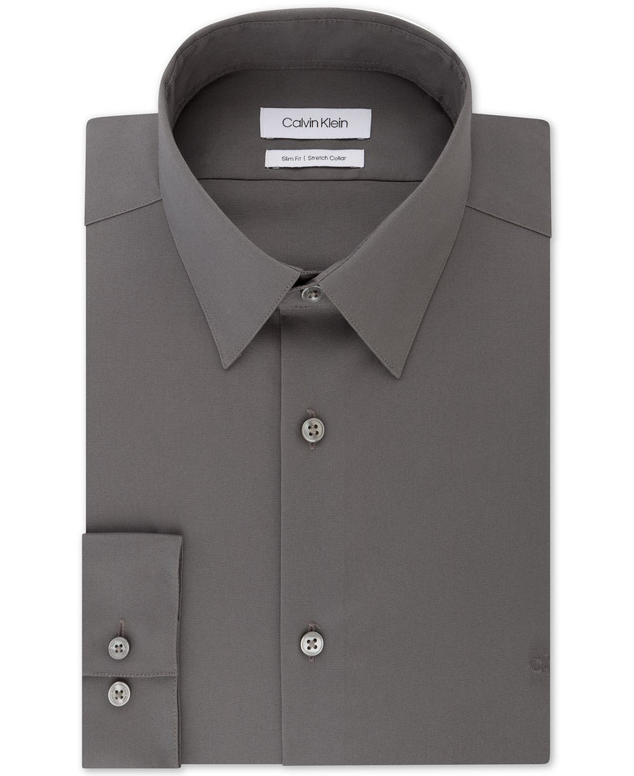 Calvin Klein Slim-fit Stretch Flex Collar Dress Shirt Online Exclusive Grey