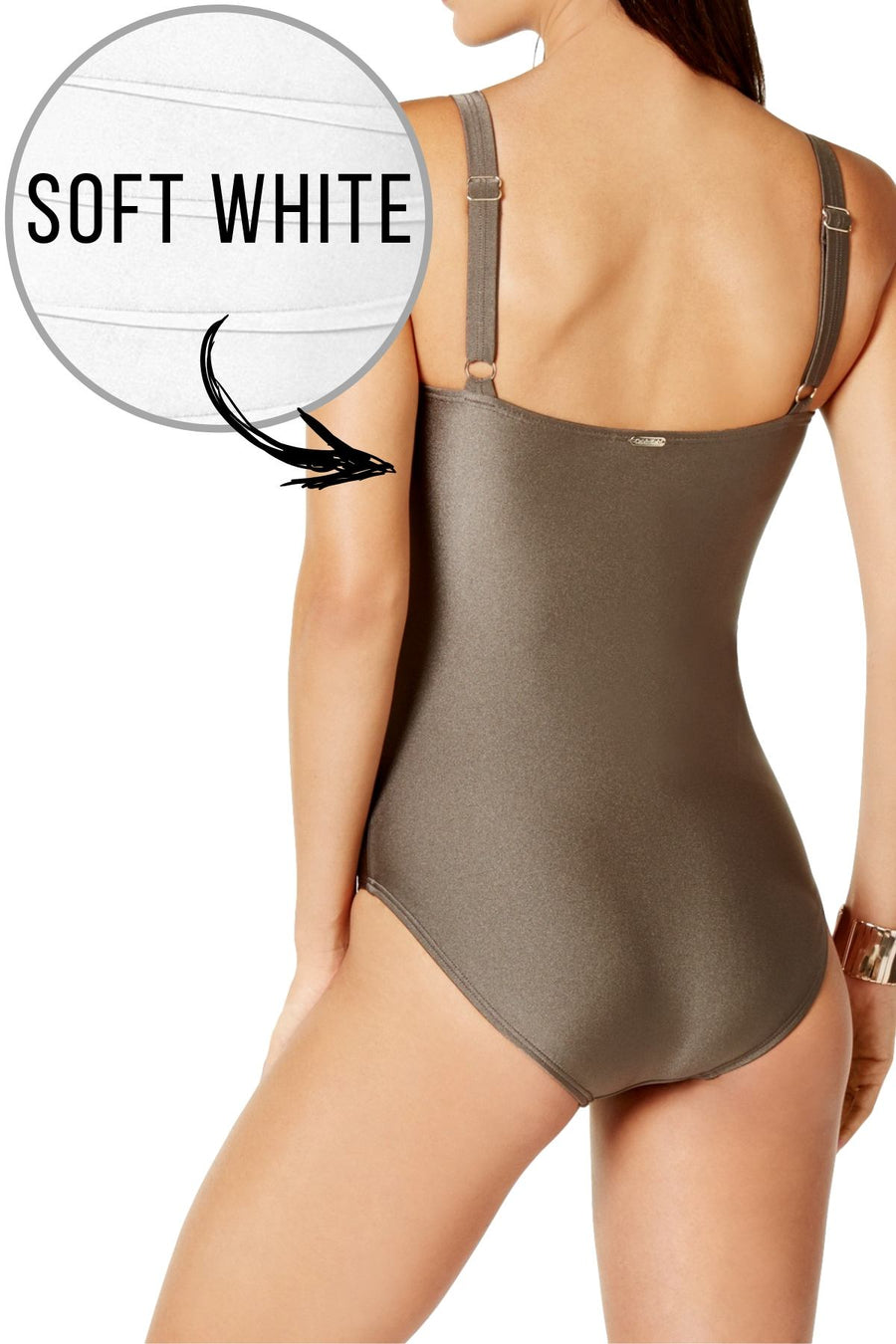 Calvin Klein Soft-White Starburst Scoop-Neck Textured One-Piece Swimsuit