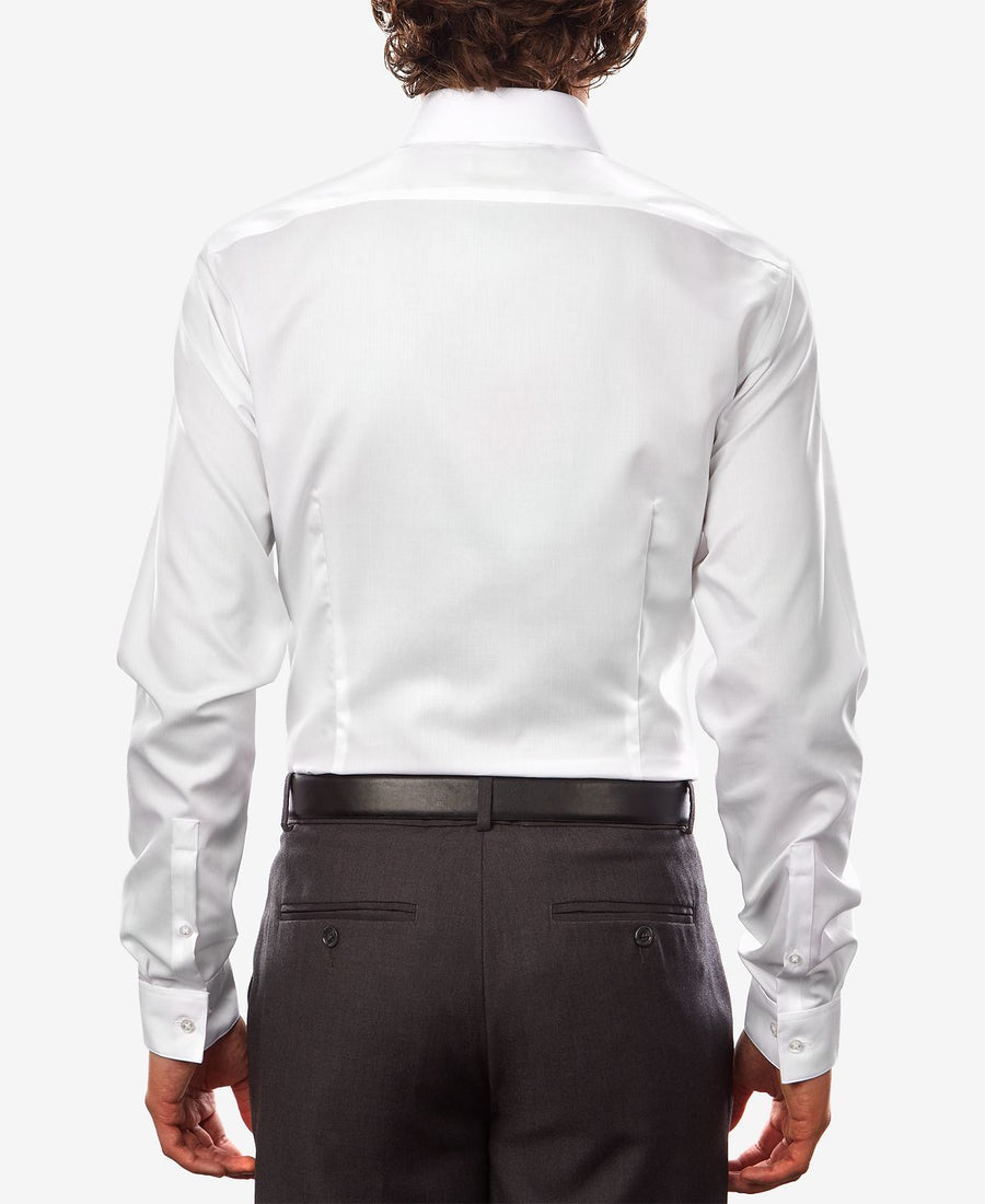 Calvin Klein Steel Extra-slim Fit Non-iron Performance Herringbone Dress Shirt White