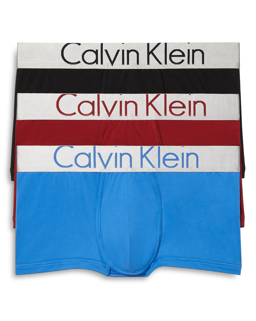 Calvin Klein Steel Low Rise Trunks Pack Of 3 Black/Blue/Red
