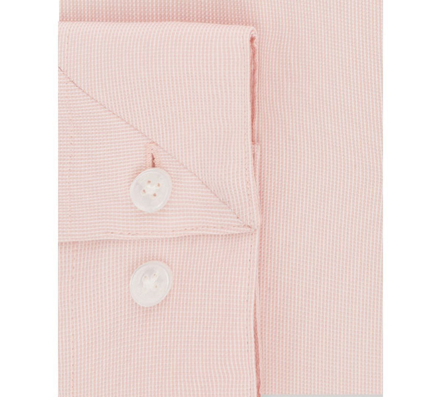 Calvin Klein Steel Slim-fit Non-iron Stretch Performance Unsolid Dress Shirt Cantalope