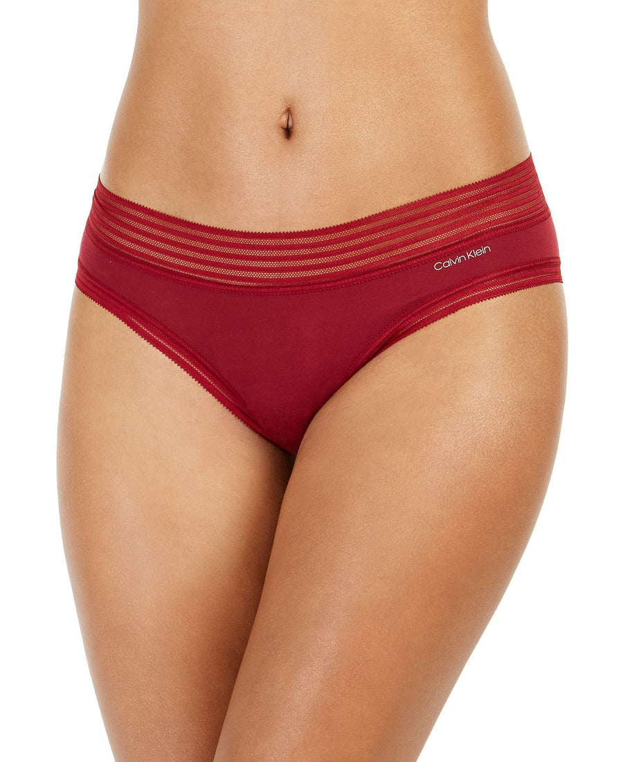 Calvin Klein Striped-waist Hipster Underwear Qd3672 Raspberry Jam