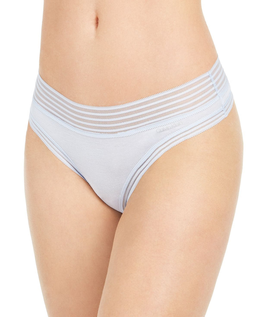 Calvin Klein Striped-waist Thong Underwear Qd3670 Ice Pulp