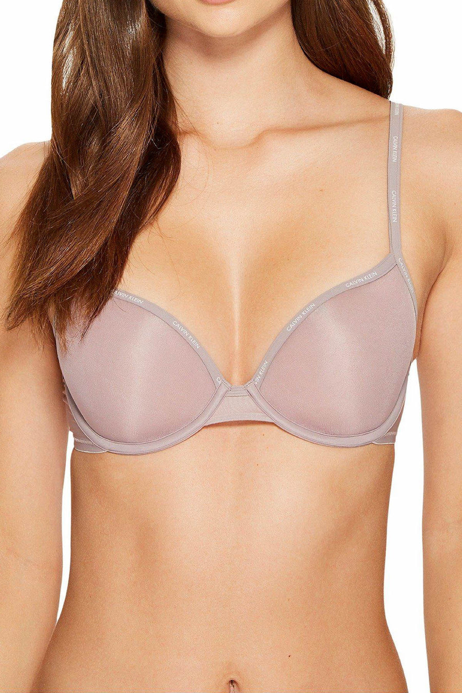 Calvin Klein Violet-Dust Sheer Marquisette Lightly-Lined Demi Bra