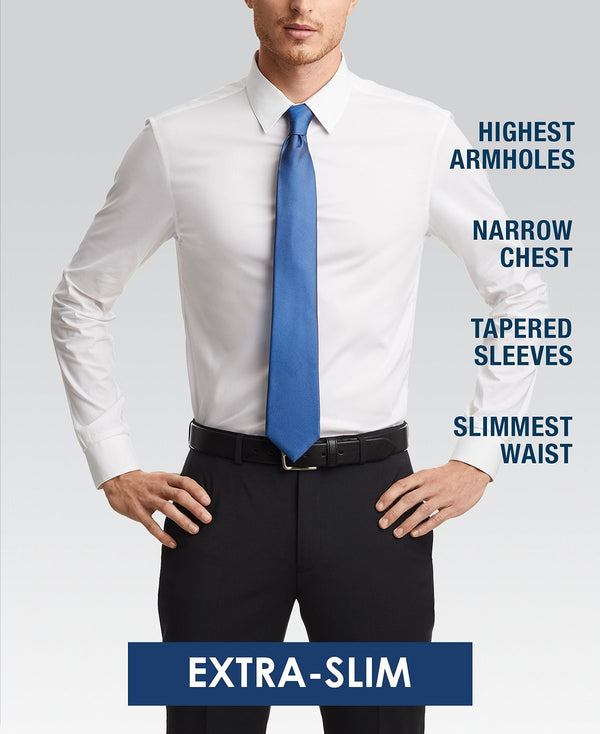 Calvin Klein X Steel Extra-slim Fit Non-iron Performance Herringbone Dress Shirt Ultra Blue