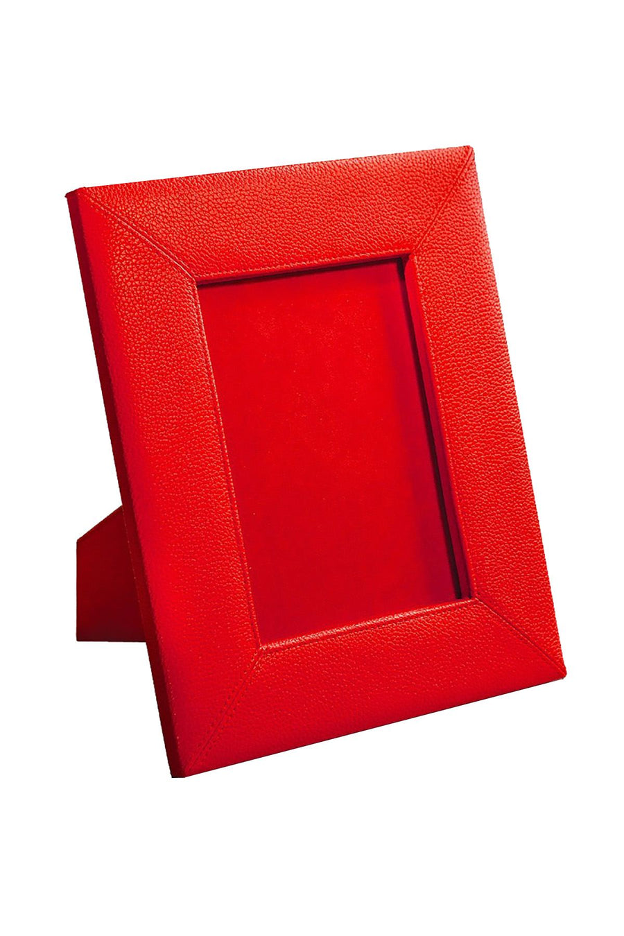 Campo Marzio Cherry-Red Pebbled Faux-Leather Picture Frame