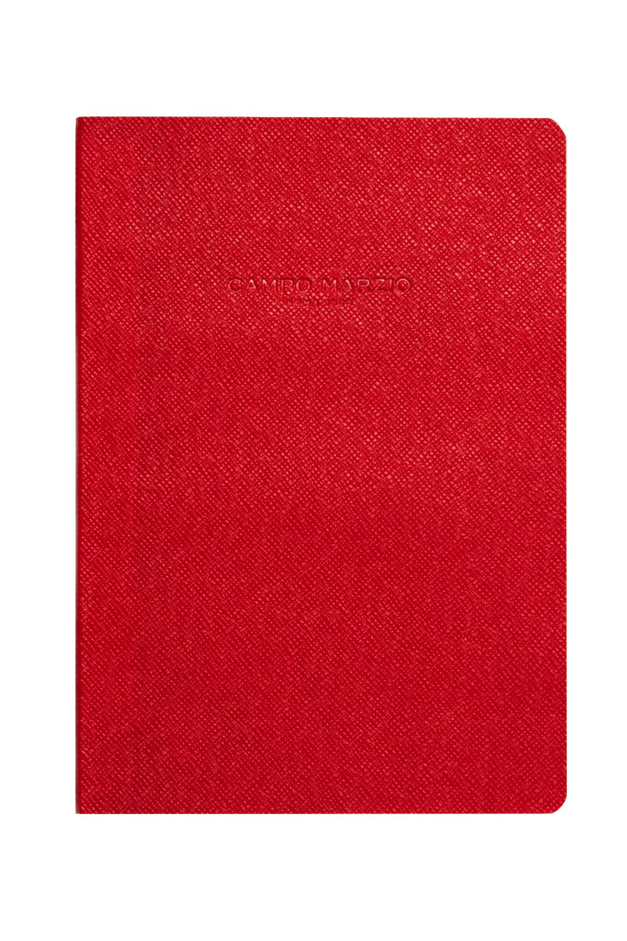 Campo Marzio Cherry-Red/White Pebbled Faux-Leather Journal