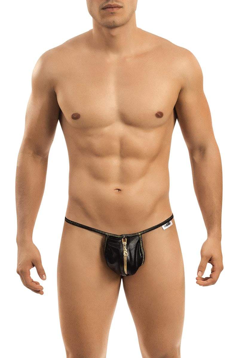 Candyman Black/Gold Zip-Thong