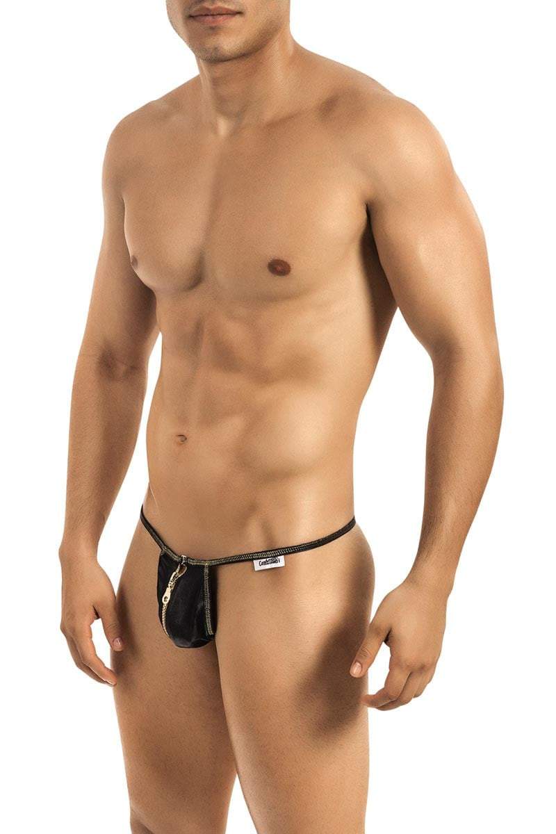 Candyman Black/Gold Zip-Thong