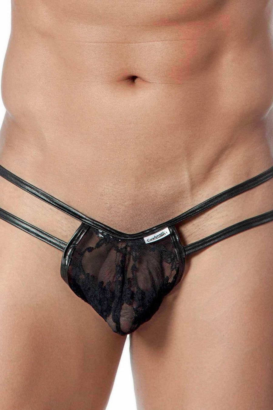 Candyman Black Lace Strappy Thong