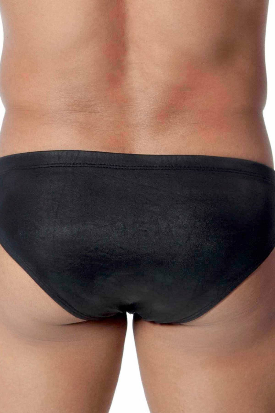 Candyman Black/Metallic Snake-Print Swim Brief