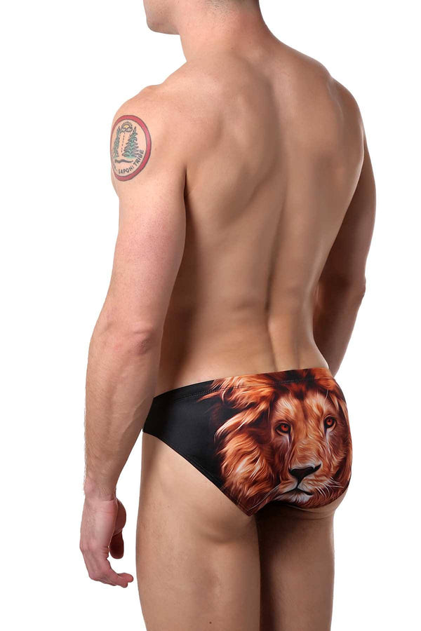 Candyman Black/Printed Lion Swim Bikini