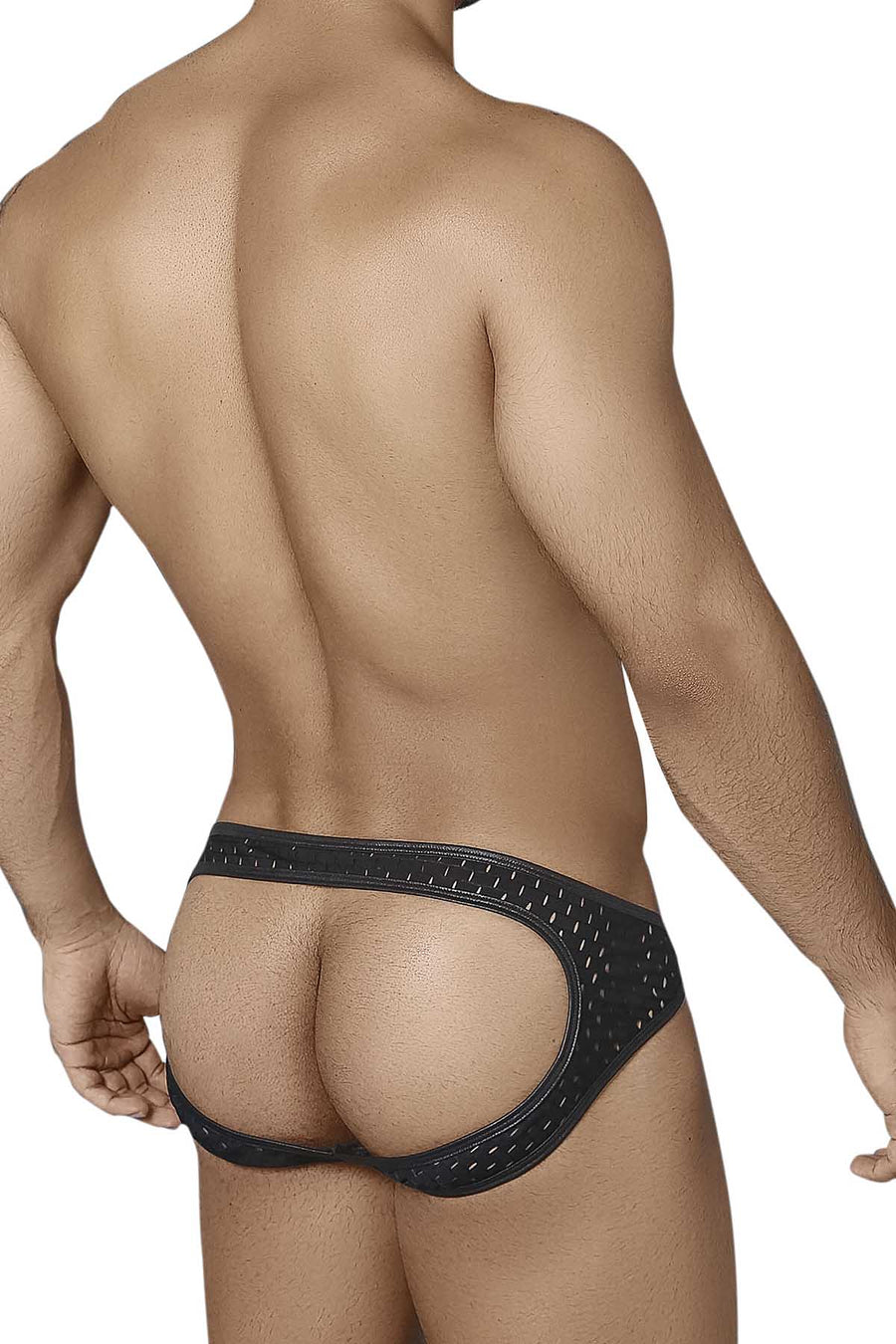 Candyman Black Wet-Look/Fishnet Jock