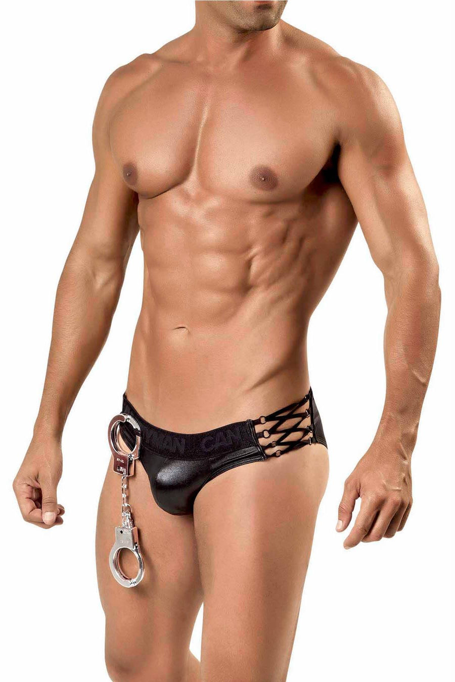 Candyman Black Wet-Look Policeman 4-Pc Costume Brief