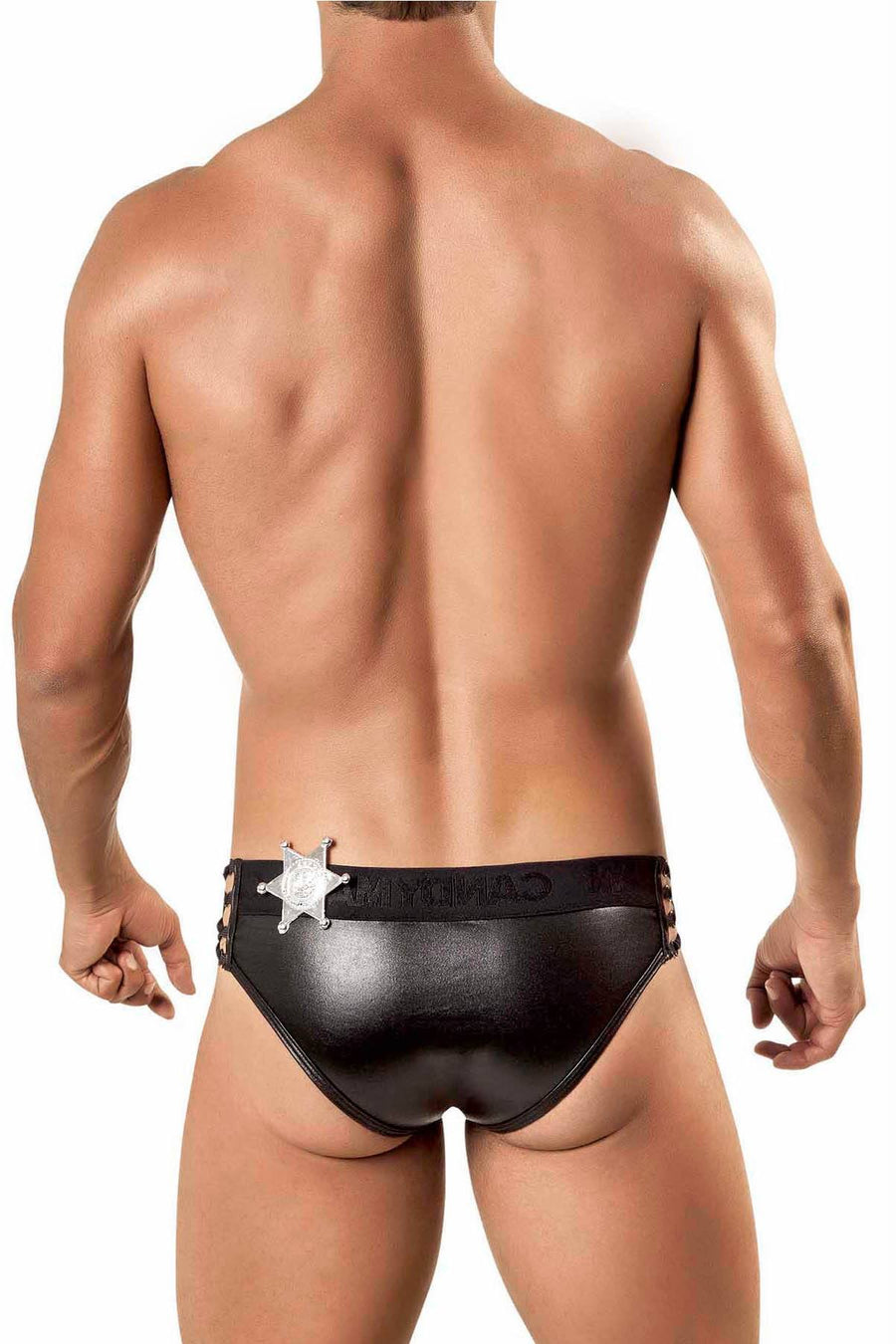 Candyman Black Wet-Look Policeman 4-Pc Costume Brief