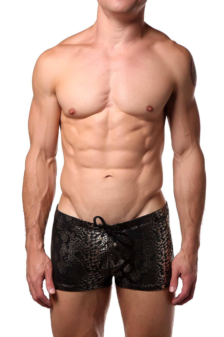 Candyman Gold/Black Cheetah Swim Trunk