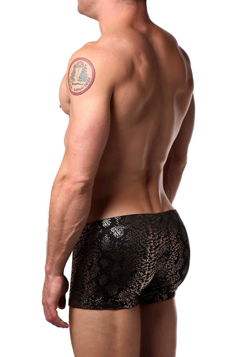 Candyman Gold/Black Cheetah Swim Trunk