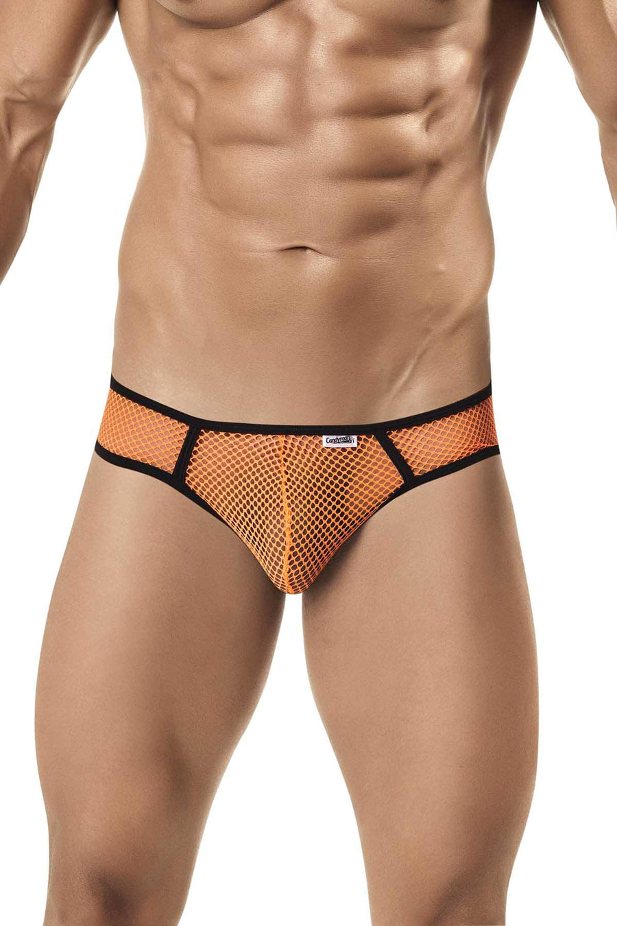 Candyman Neon-Orange Fishnet Jock