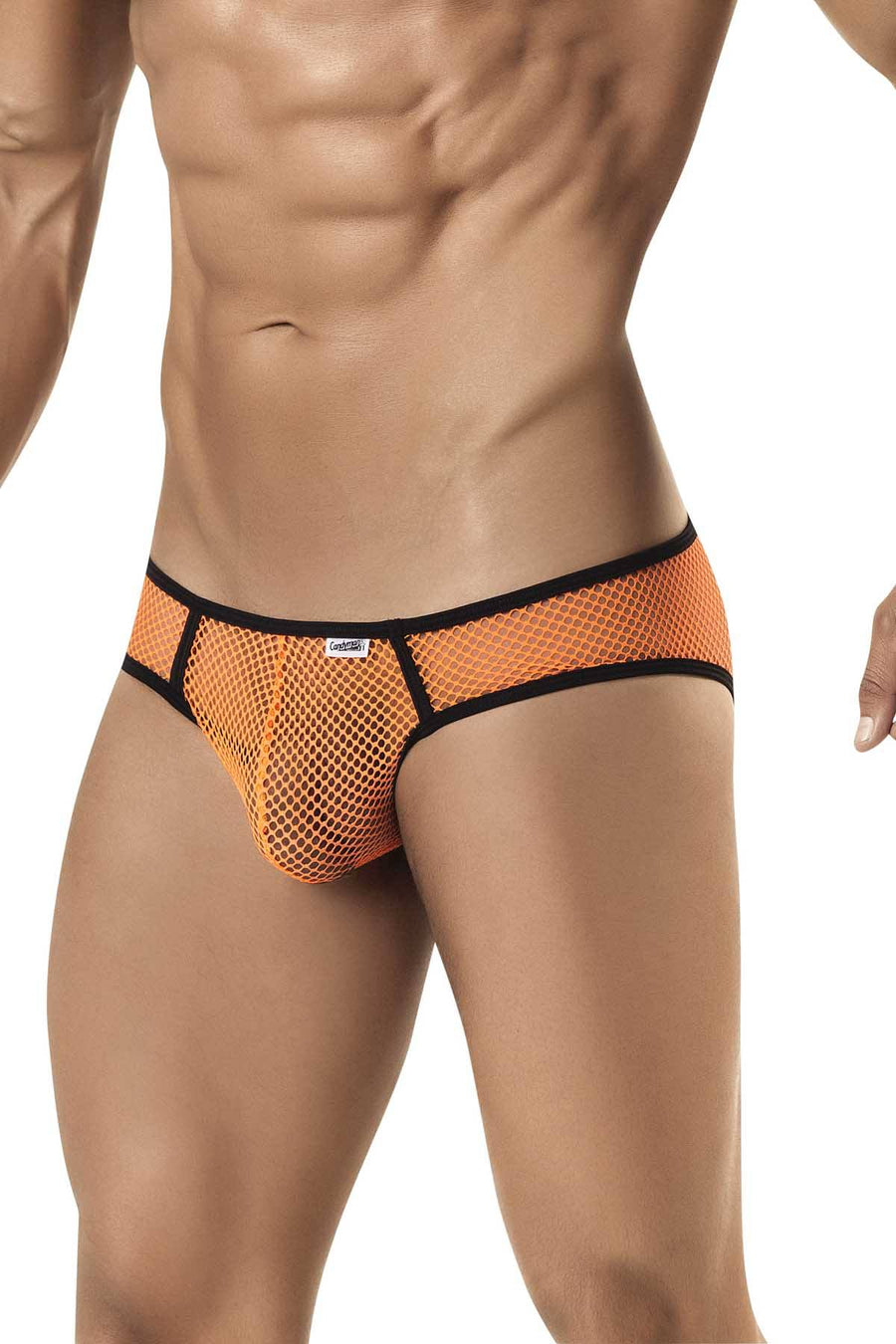 Candyman Neon-Orange Fishnet Jock