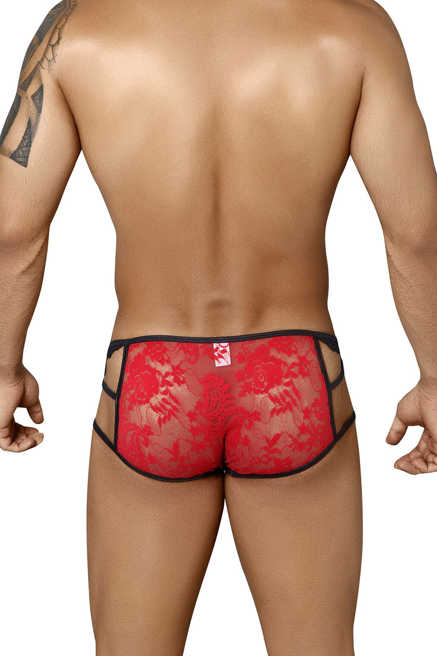 Candyman Red/Black Strappy Lace Brief