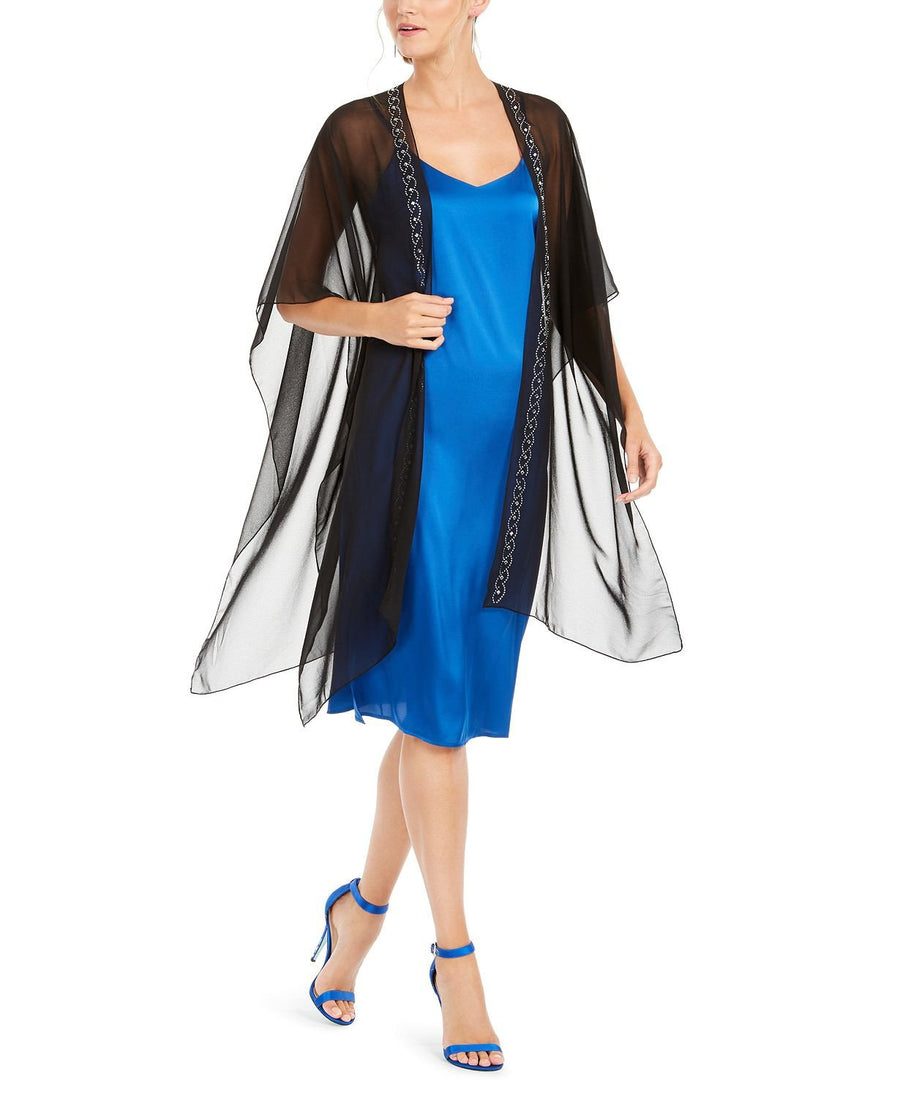 Cejon Jeweled Ruana Black
