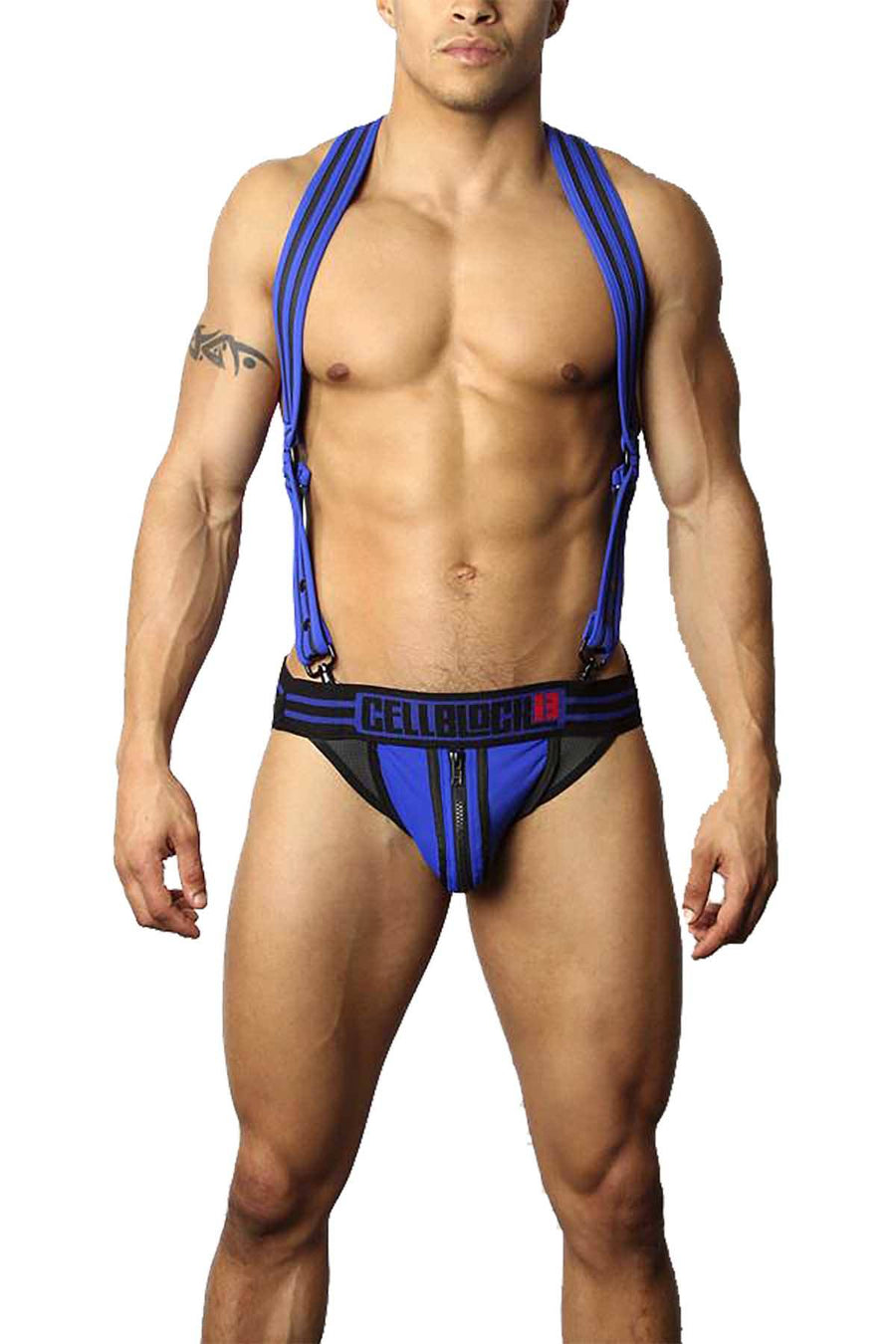 CellBlock 13 Blue Triple Threat Zipper Jockstrap