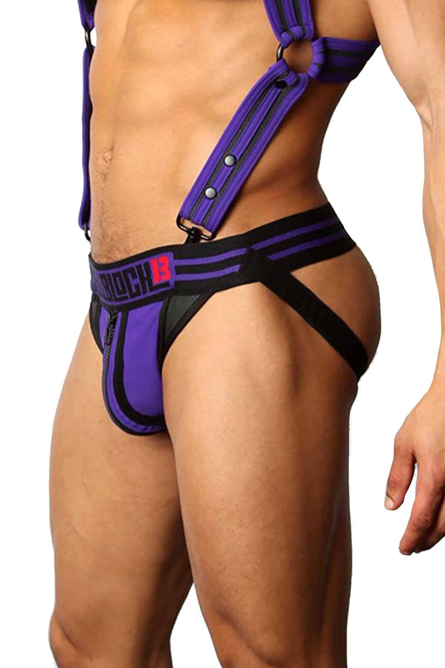 CellBlock 13 Purple Triple Threat Zipper Jockstrap