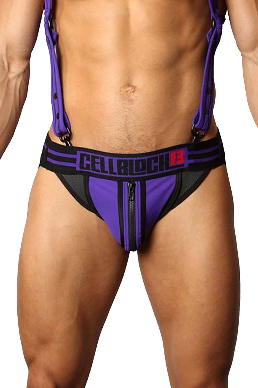 CellBlock 13 Purple Triple Threat Zipper Jockstrap