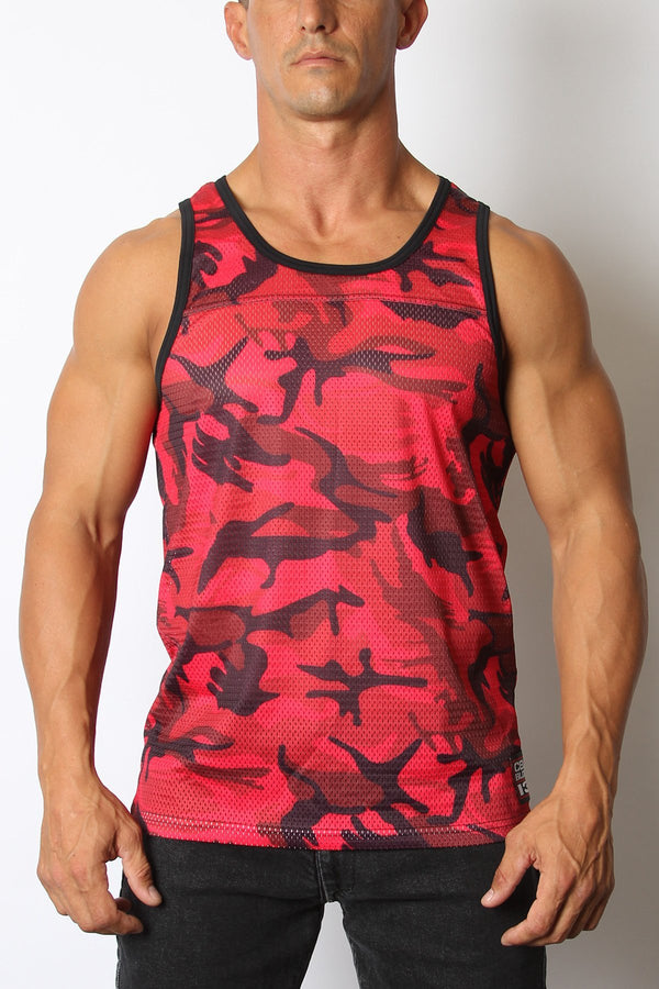 Cellblock 13 Red Foxhole Camo Mesh Tank Top