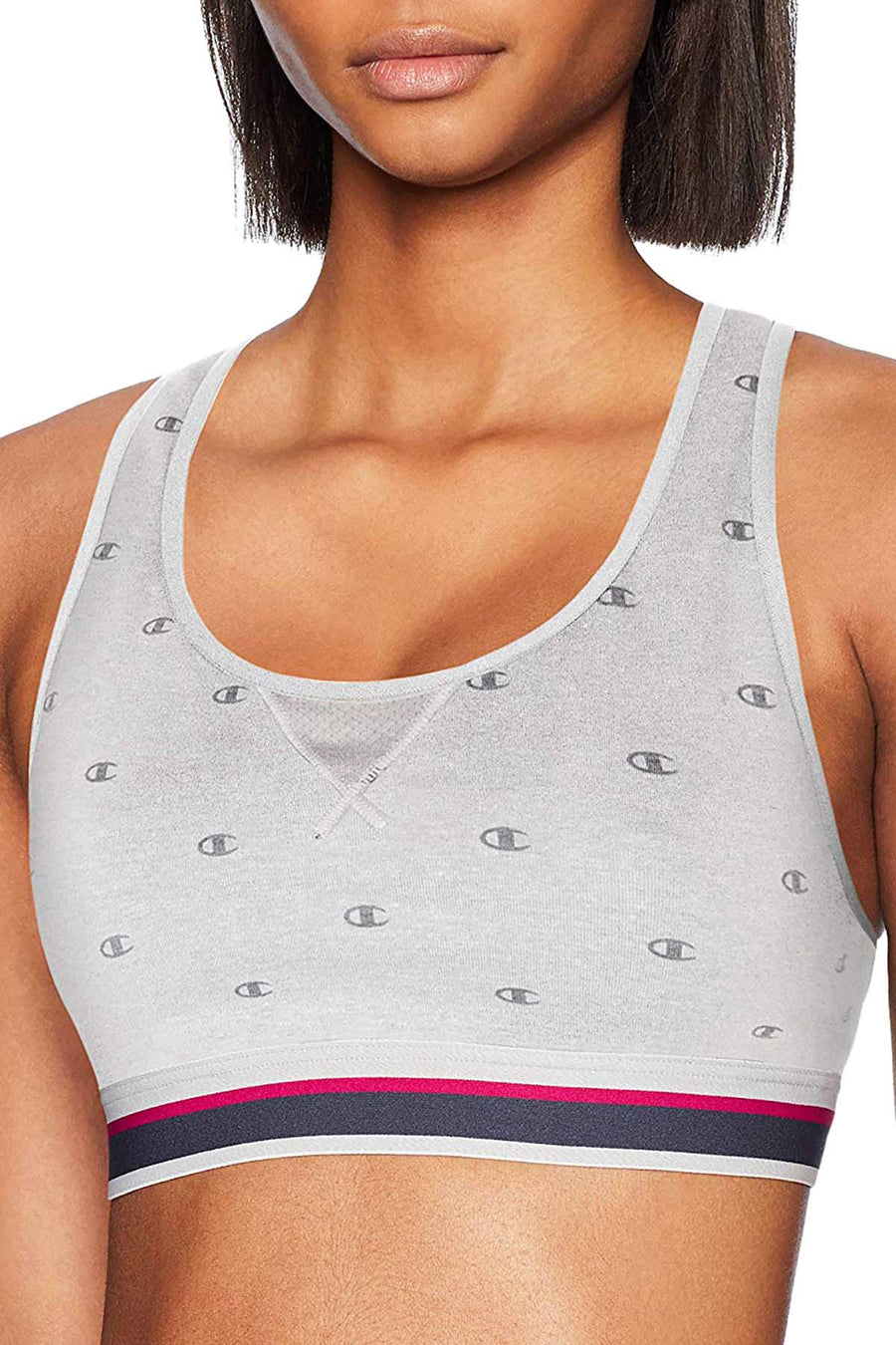 Champion Heather Grey Mini 'C' Logo Authentic Novelty Sports Bra
