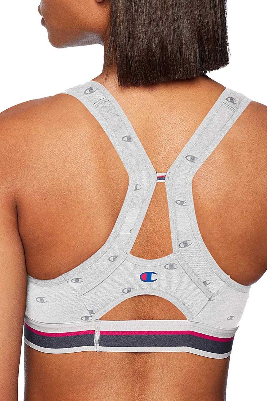 Champion Heather Grey Mini 'C' Logo Authentic Novelty Sports Bra
