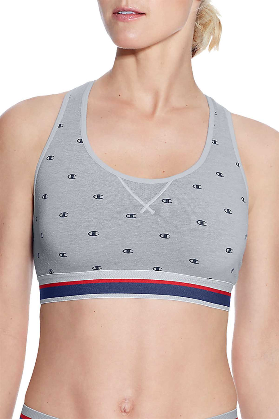 Champion Heather Grey Mini 'C' Logo Authentic Novelty Sports Bra