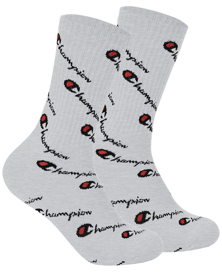 Champion Logo Crew Socks Grey