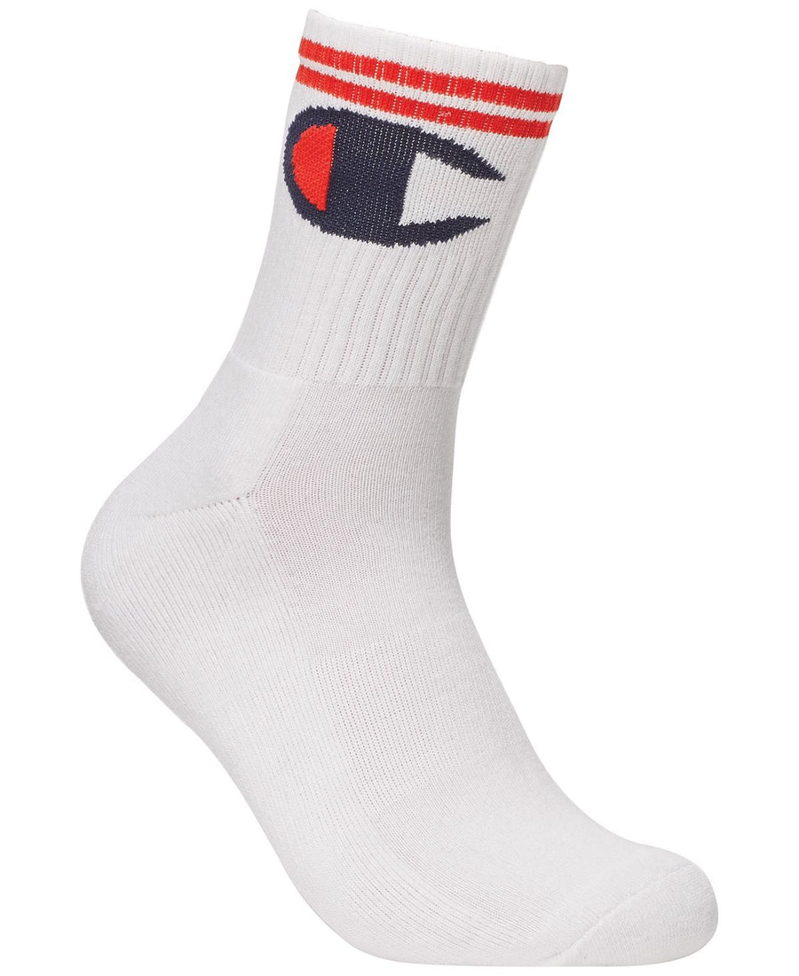 Champion Logo Crew Socks White