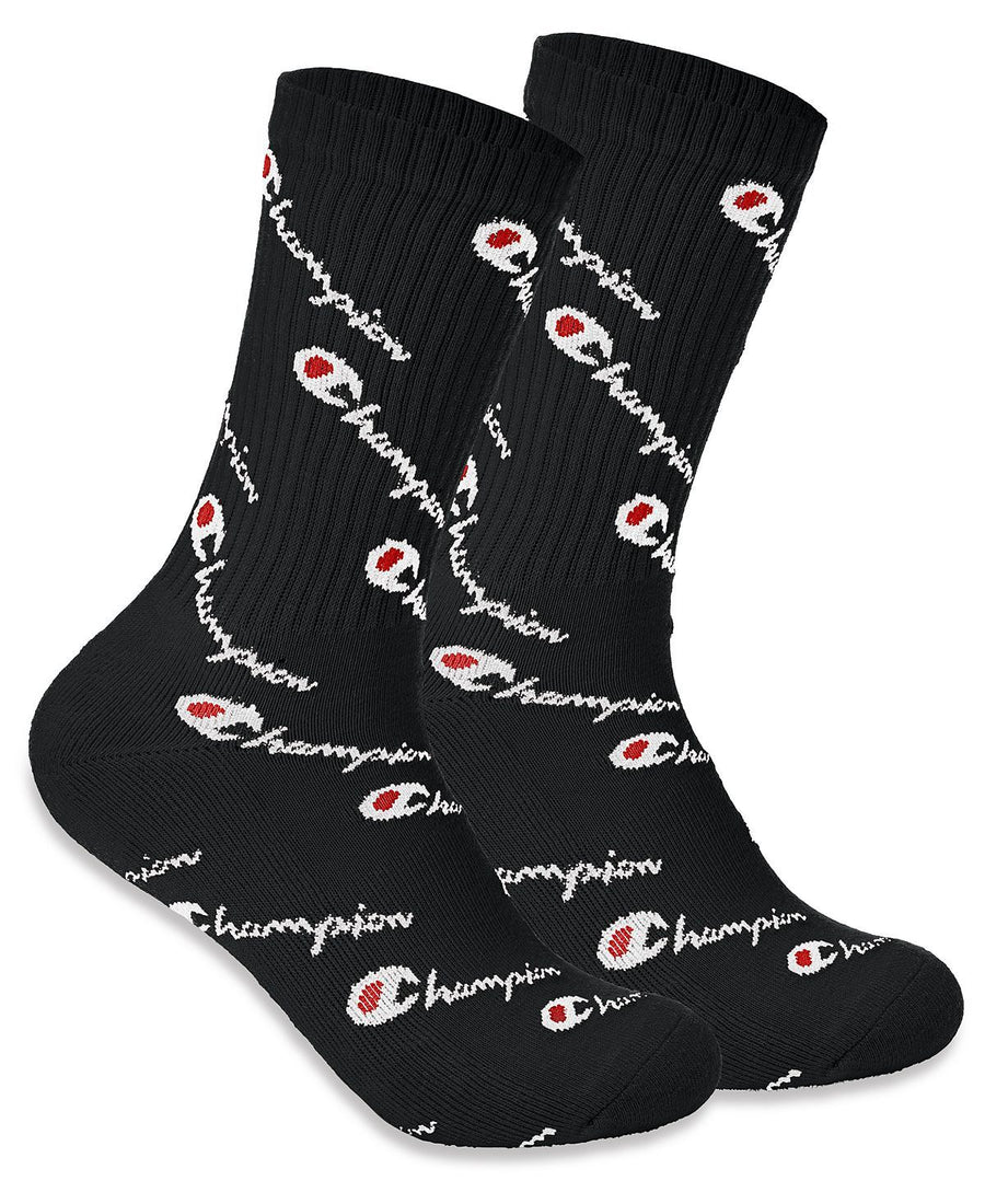 Champion Logo-print Crew Socks Black