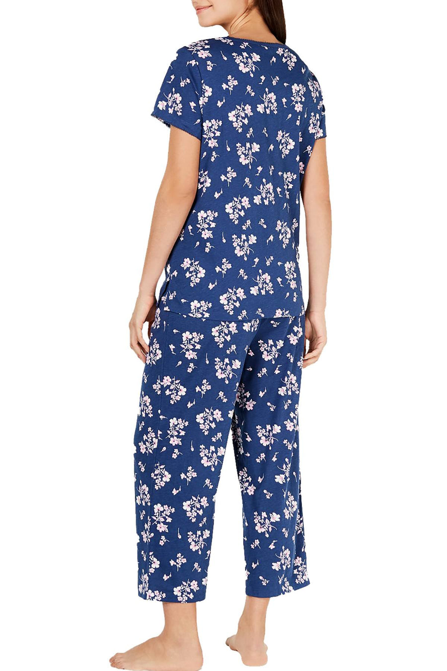 Charter Club Cotton Soft Knit Pajama Set in Blue Bells