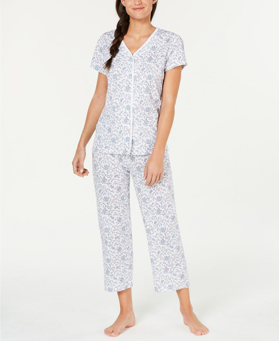 Charter Club Cotton Soft Knit Pajama Set in Quaint Paisley