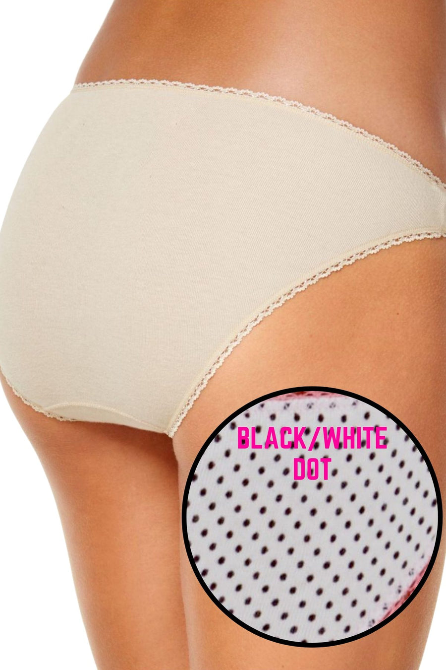 Charter Club Intimates Black/White/Dot Pretty Cotton Bikini Brief