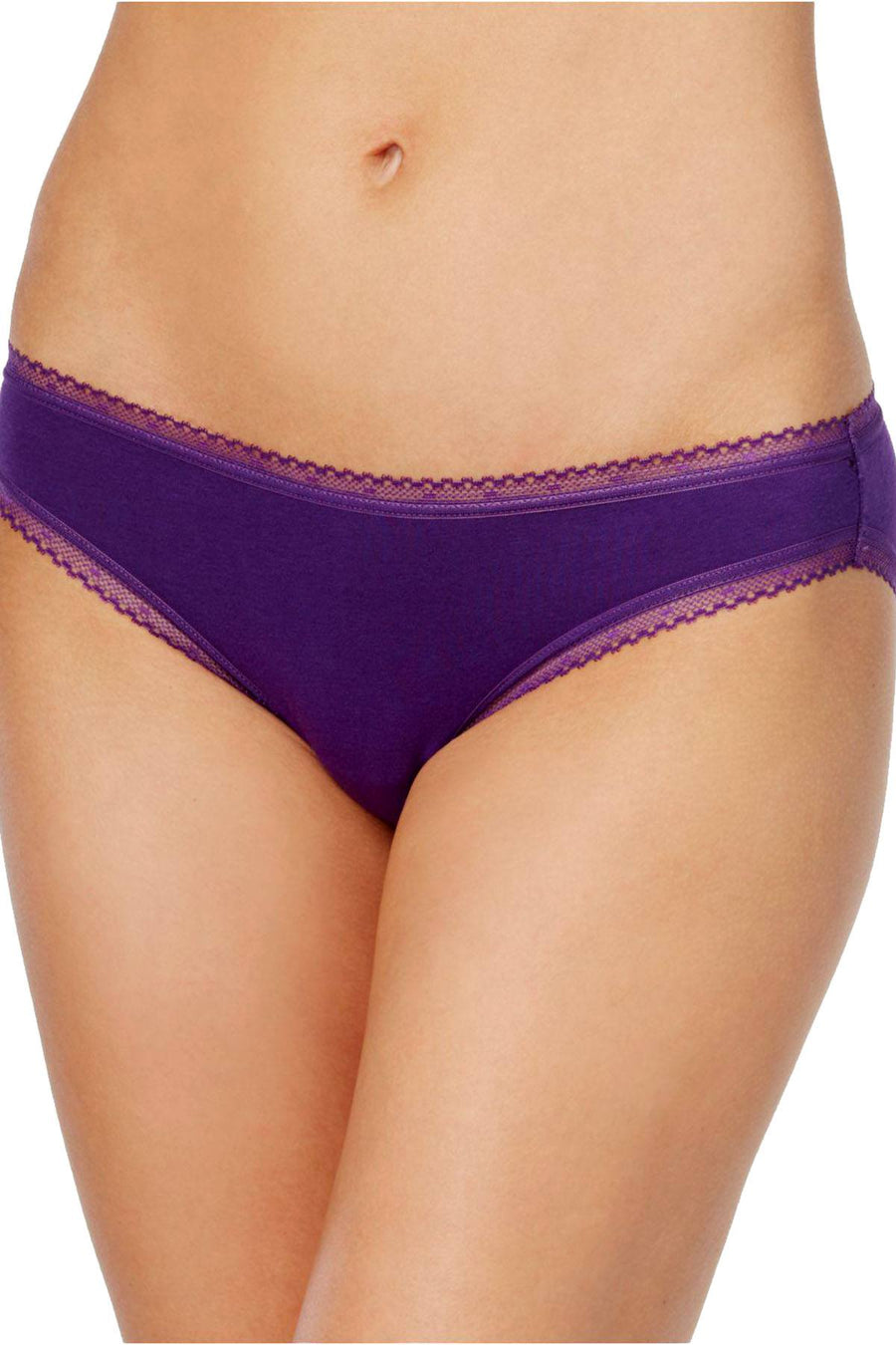 Charter Club Intimates Blackberry-Wine Modern Essentials Cotton Lace-Trim Bikini Brief