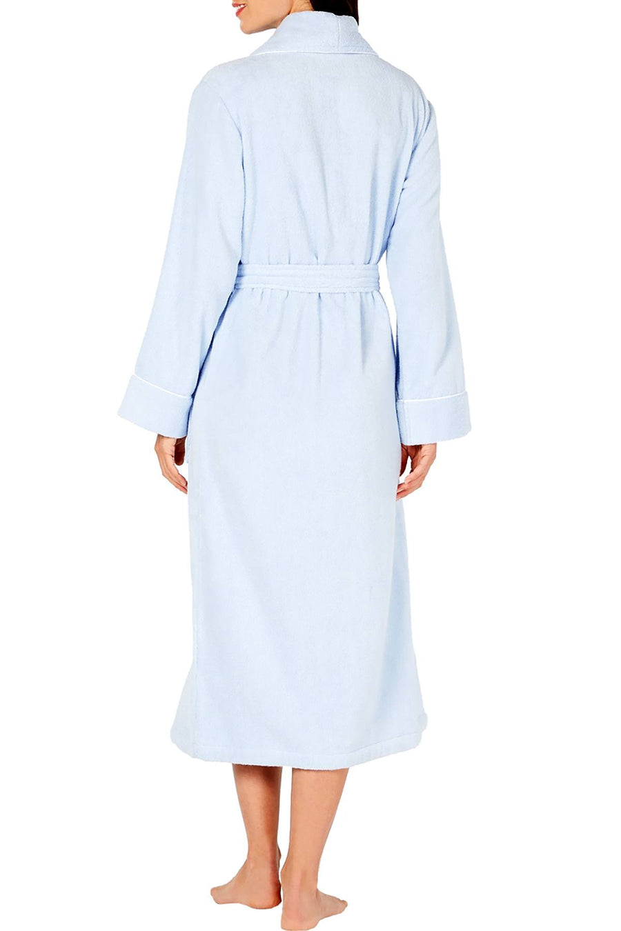 Charter Club Intimates Blue-Alder Luxe Terry Piped Wrap Robe