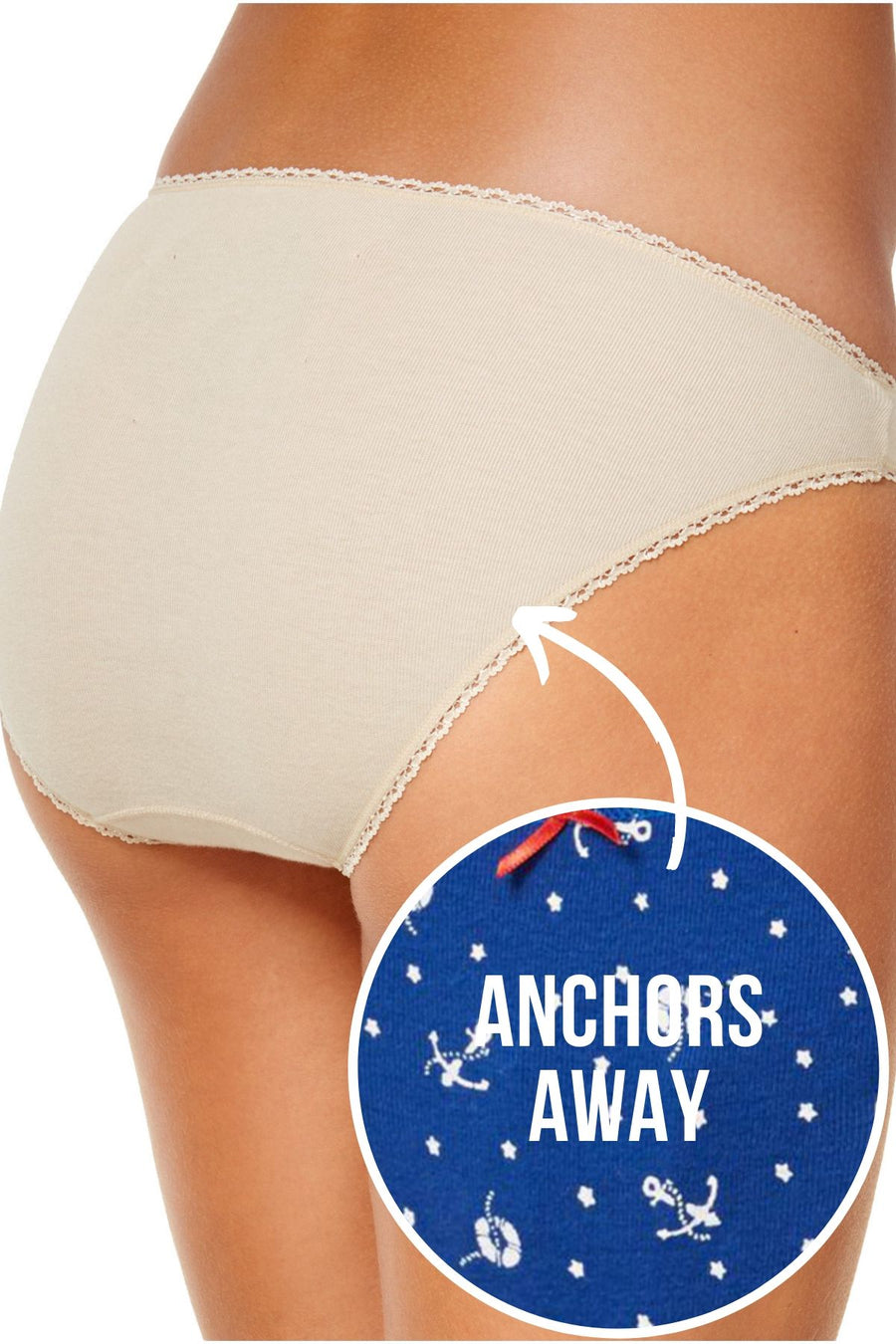 Charter Club Intimates Blue Anchors Away Pretty Cotton Bikini Brief