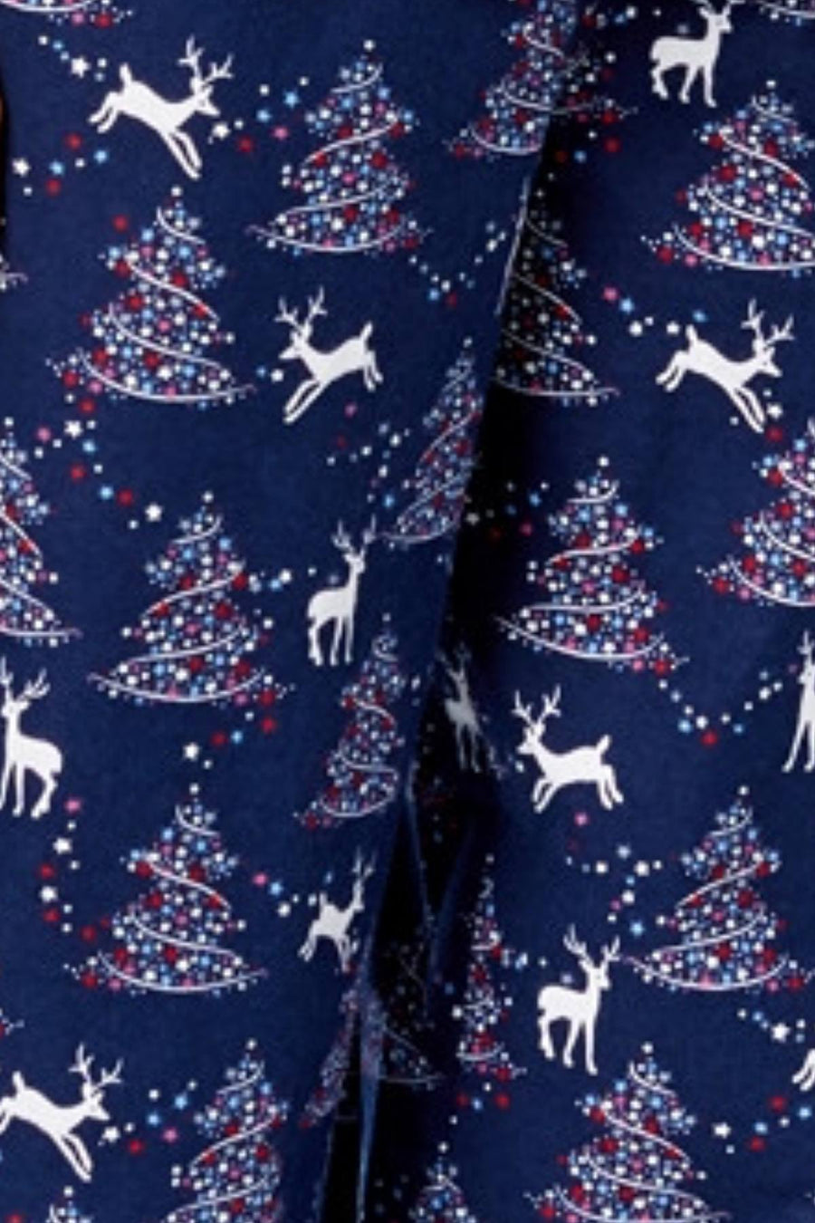 Charter Club Intimates Blue-Reindeer Flannel Mix-It Top and Printed Pant Pajama Set