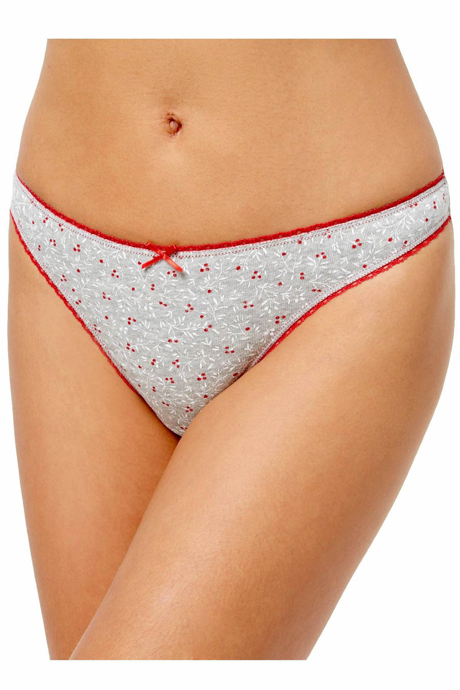 Charter Club Intimates Grey/Berries Holiday Thong