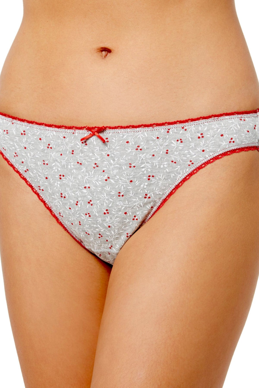Charter Club Intimates Grey Holly-Berries Pretty Cotton Bikini Brief