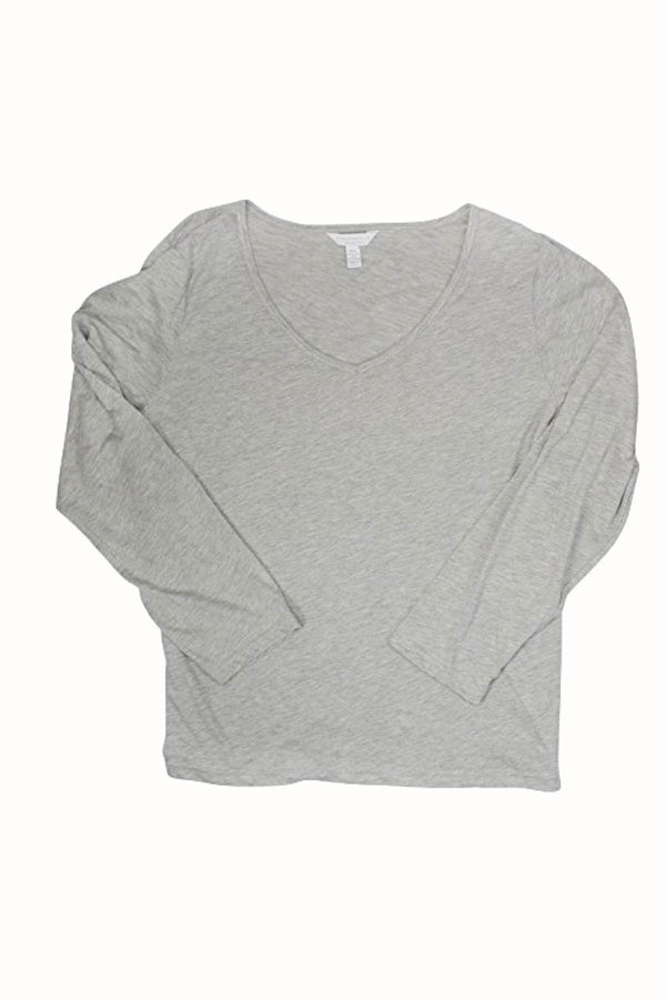 Charter Club Intimates Grey Long-Sleeve Lounge Tee